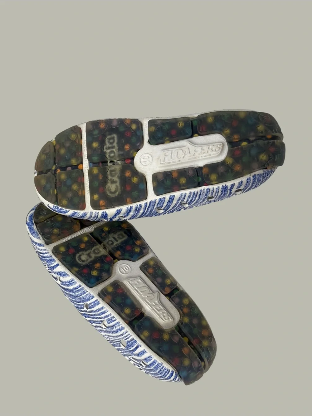 Floafers Blue Zebra Print Comfort Slip-On Shoes  Kids size 10 EUC
